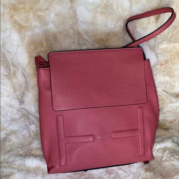 T TAHARI Holly Leather Backpack In Desert Rose